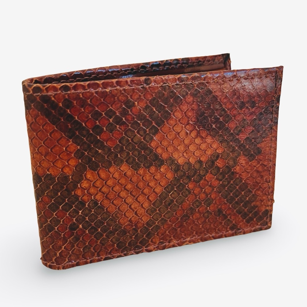 Genuine Snakeskin Python Men’s Leather Bifold Wal… - image 1